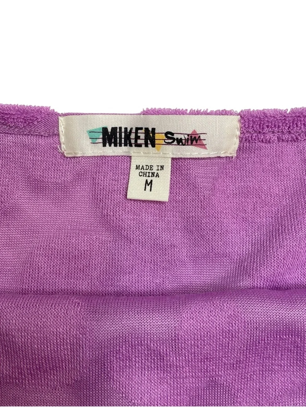 Miken Swim Cropped Velour Tank Top Swim Cover Up Violet Sunset Floral Medium New